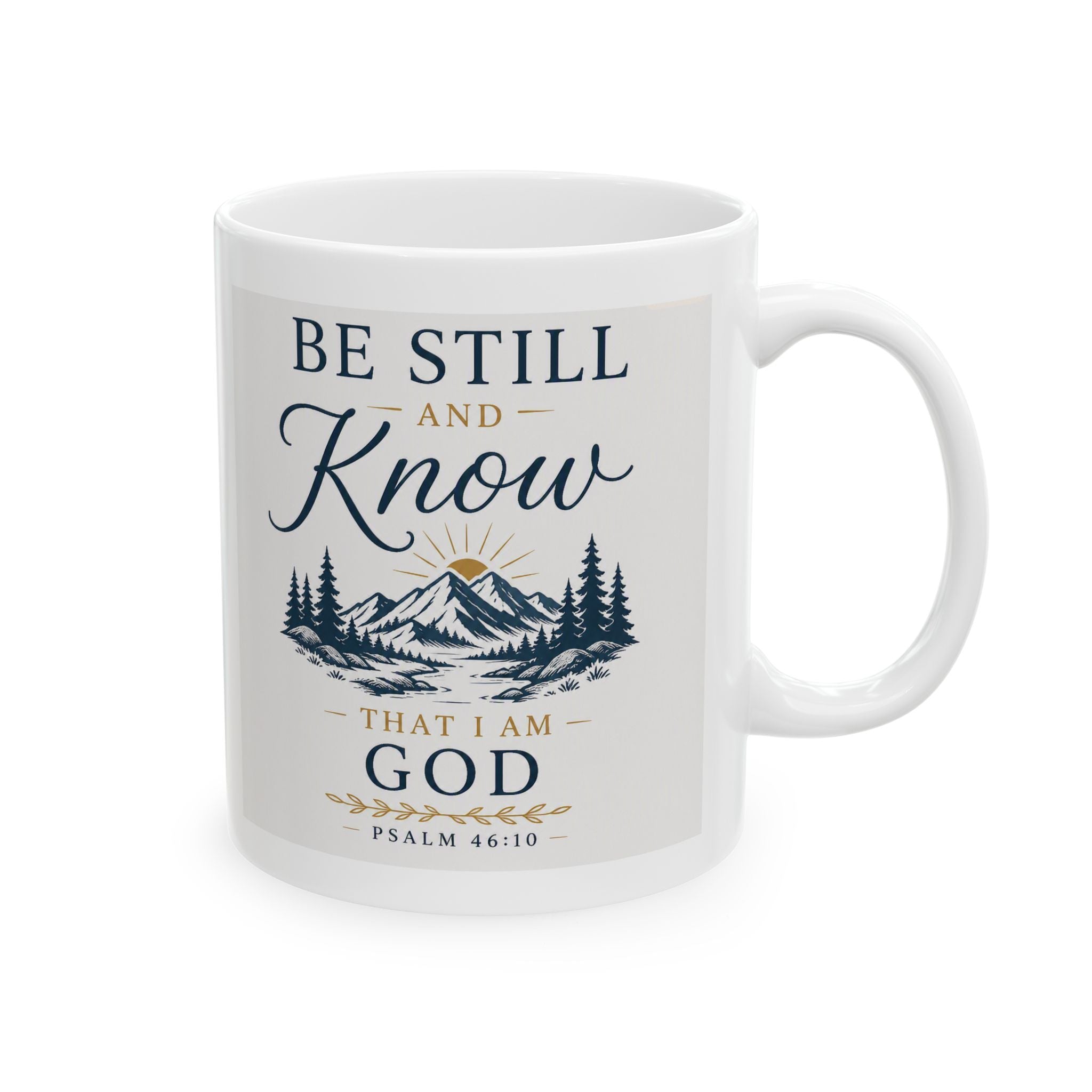 Rustic 'Be Still My Soul' Ceramic Coffee Mug – Inspirational Faith Gift (11oz & 15oz)