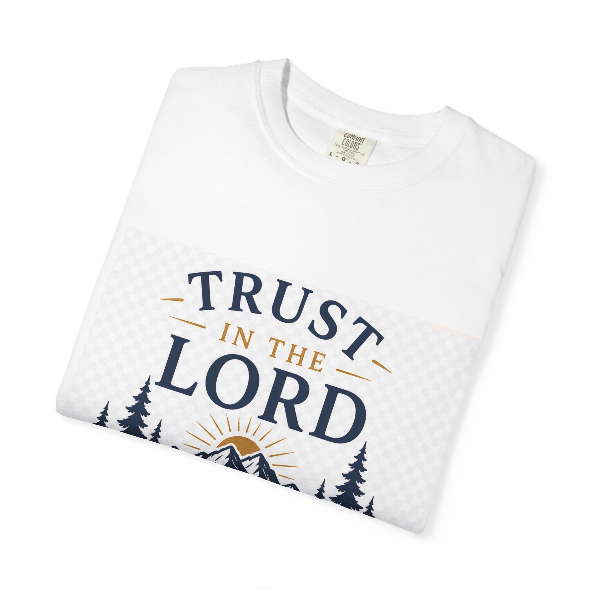 Trust in the Lord Mountain T-Shirt — Proverbs 3:5-6 Christian Faith Tee