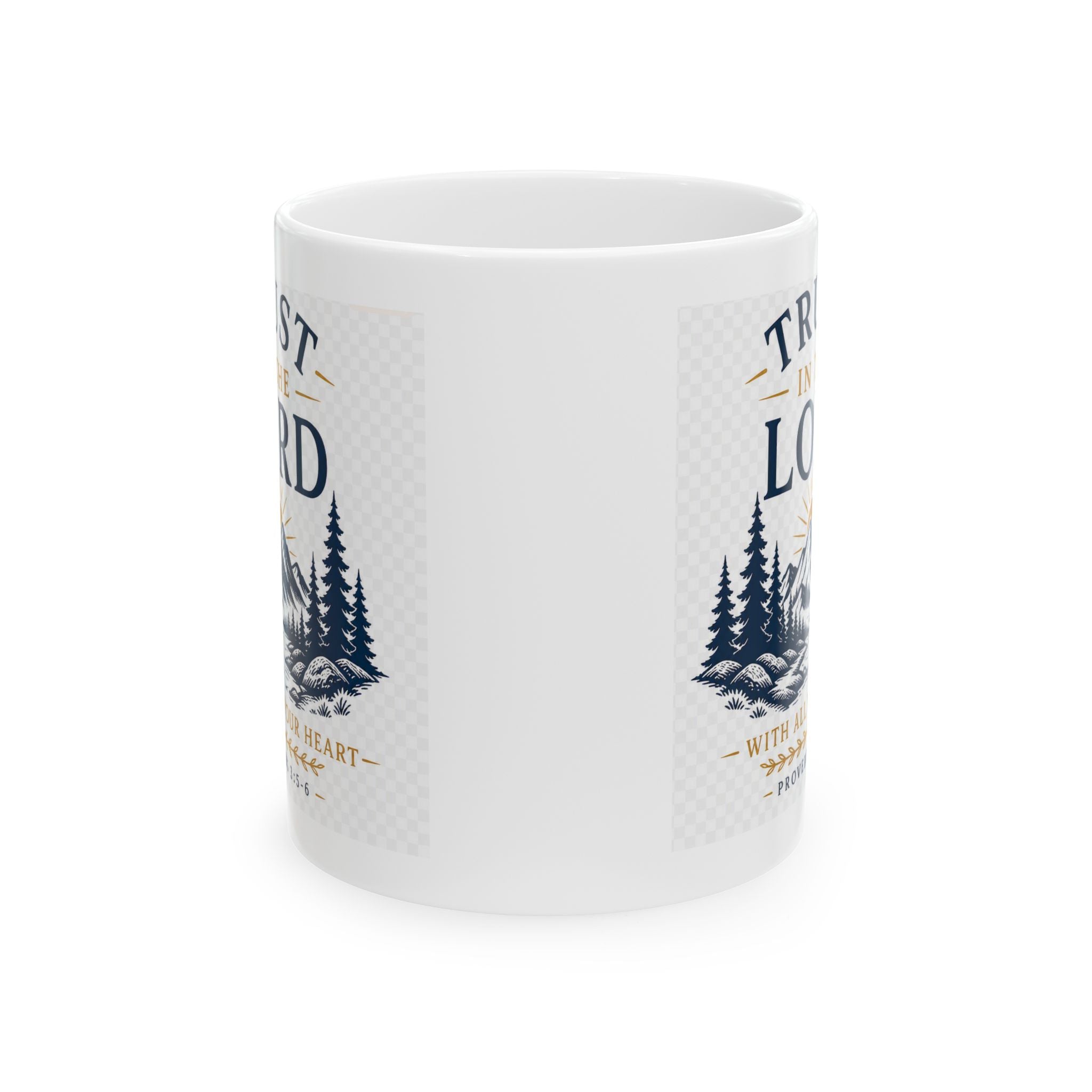 Mug — 'Trust the Lord' Inspirational Christian Coffee Mug with Forest Design (11oz/15oz)